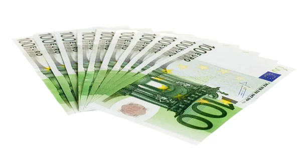 Hundra euro räkningar — Stockfoto
