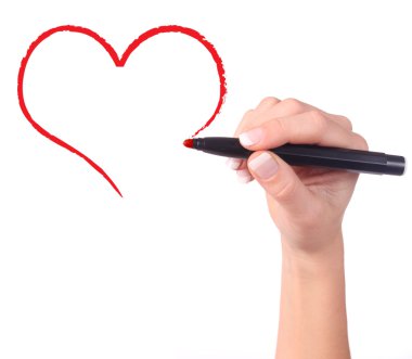 Childs hand drawing heart clipart