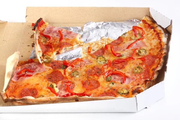 Thuis geleverde pizza — Stockfoto