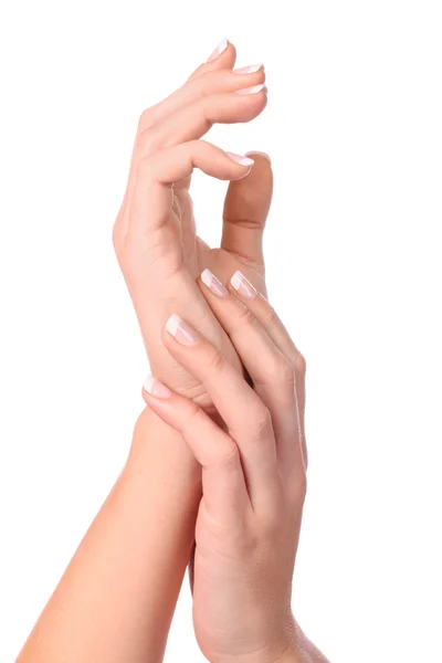 La mano de la mujer con la manicura — Foto de Stock