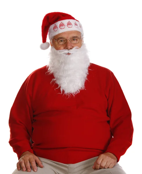 Grandfather as a Santa Claus — Stock Photo, Image