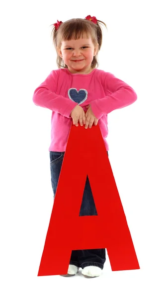 Letter A Girl — Stock Photo, Image