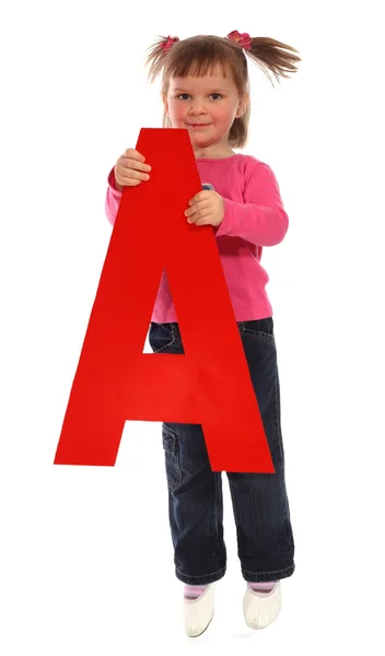 Letter A Girl — Stock Photo, Image