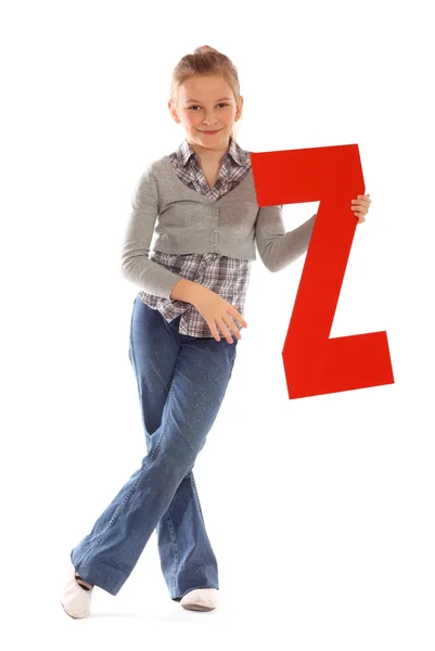字母"z"的女孩 — 图库照片