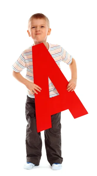 Lettera "A" ragazzo — Foto Stock