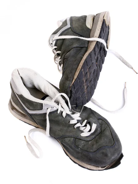 Stary grungy buty na białym tle — Zdjęcie stockowe