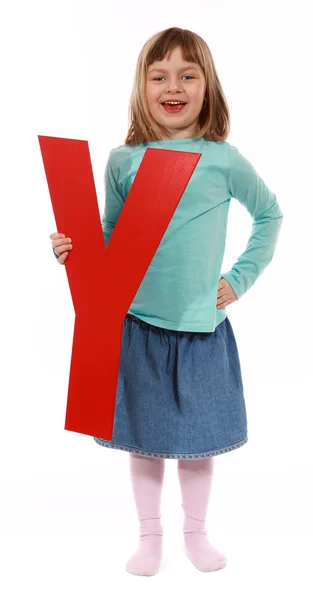 "y" betű lány — Stock Fotó