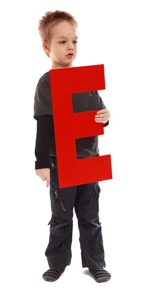 Lettera "E" ragazzo — Foto Stock