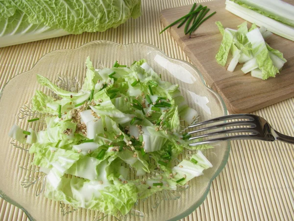 Chinakohl-Salat mit geröstetem Sesam — Stockfoto