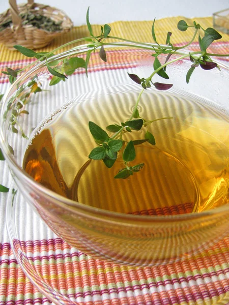 Chá Ervas Com Tomilho — Fotografia de Stock