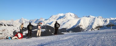 Panoramic view of megève clipart