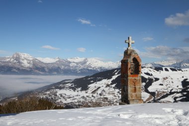 Panoramic view of megève clipart