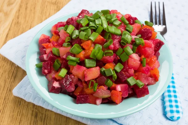 Vinaigrette Russische rode bieten salade Stockfoto