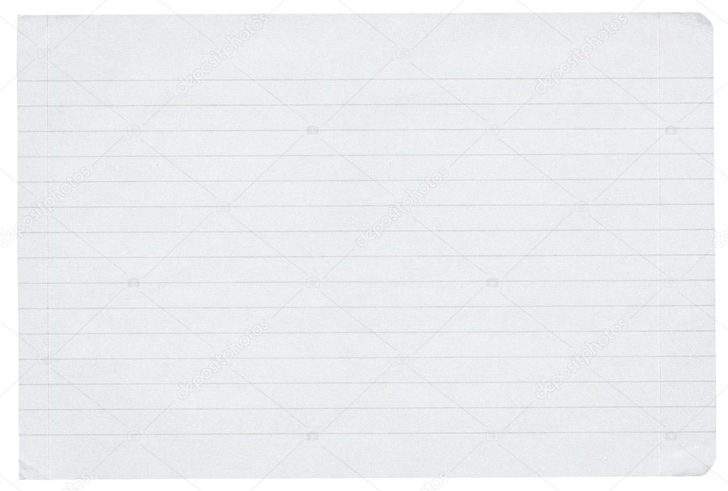 Piece of lined paper