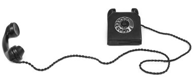 Bakelite telephone with long cable clipart