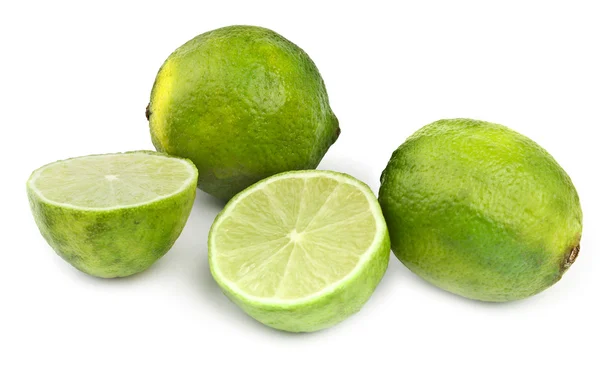 Cuatro frutas de lima en blanco —  Fotos de Stock