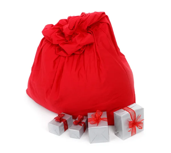 Sack of Santa Claus and gifts — Stock Photo, Image