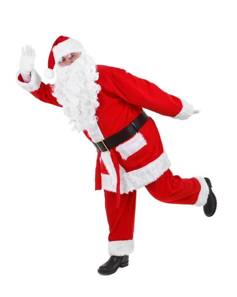 Weihnachtsmann macht lustige Pose — Stockfoto