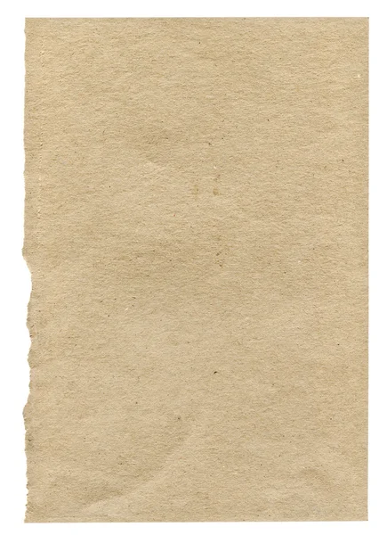 Piece of very rough paper on white — Stock Photo, Image