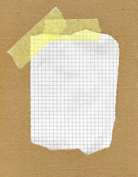 Шматок Рваного Квадратного Паперу Приклеєного Стрічкою — стокове фото