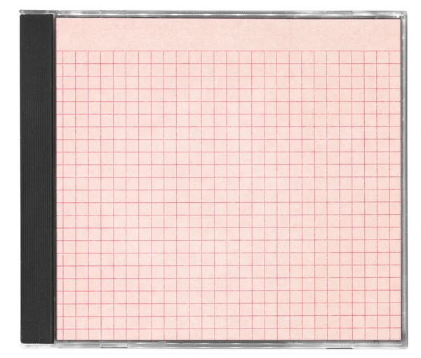 CD obal s červeným čtvercový papír — Stock fotografie