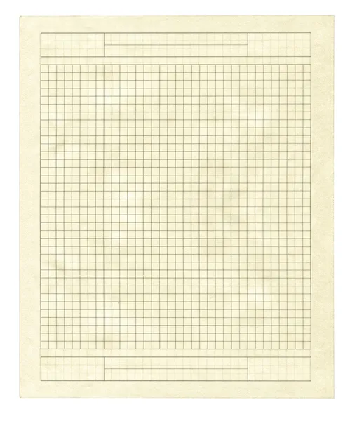 Stuk gele gekwadrateerde papier — Stockfoto