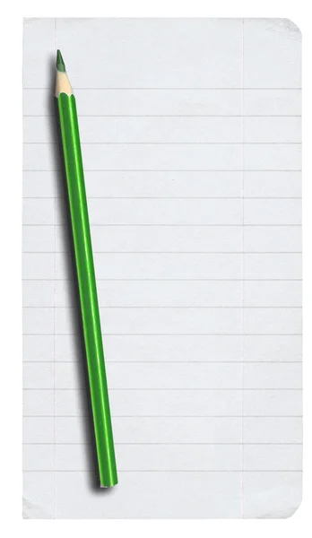 Beyaz kalem ve çizgili kağıt — Stok fotoğraf