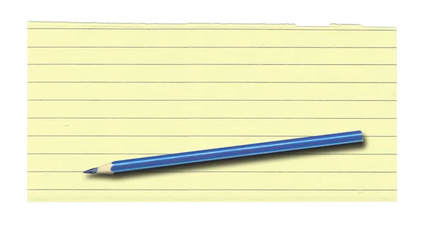 Sarı çizgili kağıt ve kalem — Stok fotoğraf