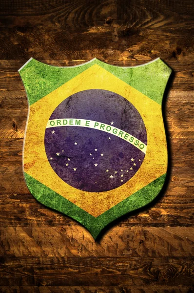 Escudo Brasil de metal — Foto de Stock