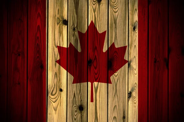 Ahşap Kanada bayrağı — Stok fotoğraf