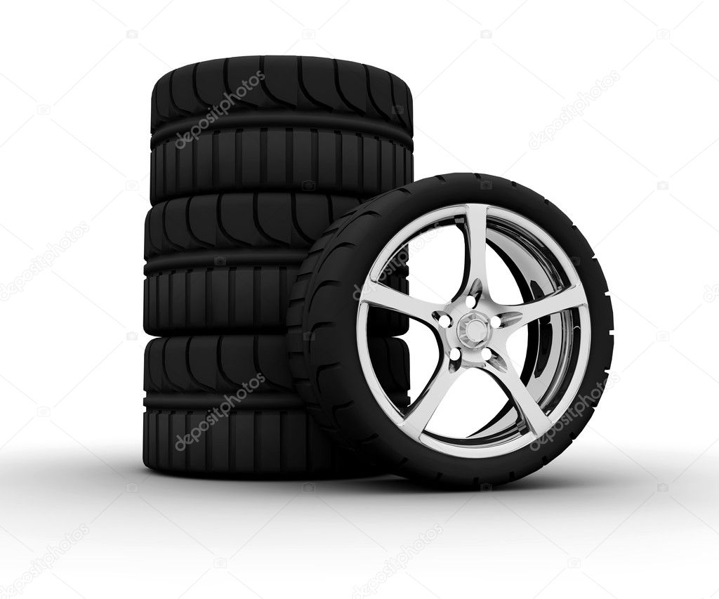 Wheel isolated on white Stock Photo by ©cla1978 4159670