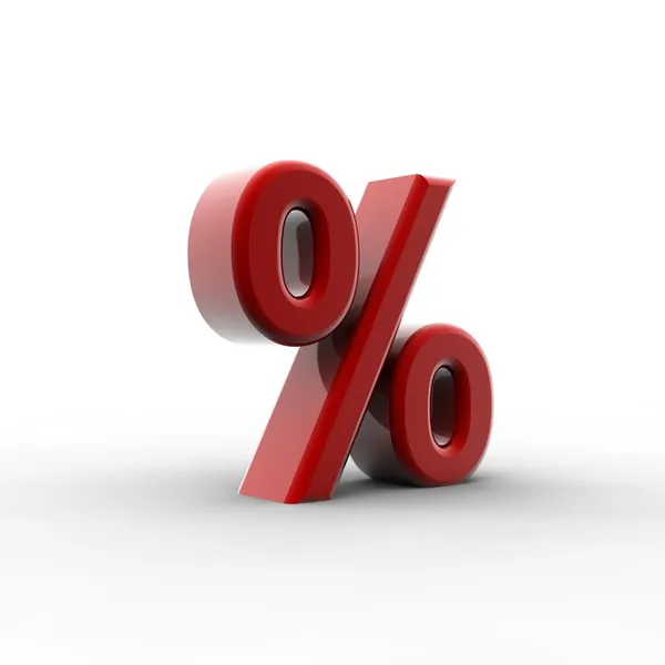 Percentagem vermelha — Fotografia de Stock