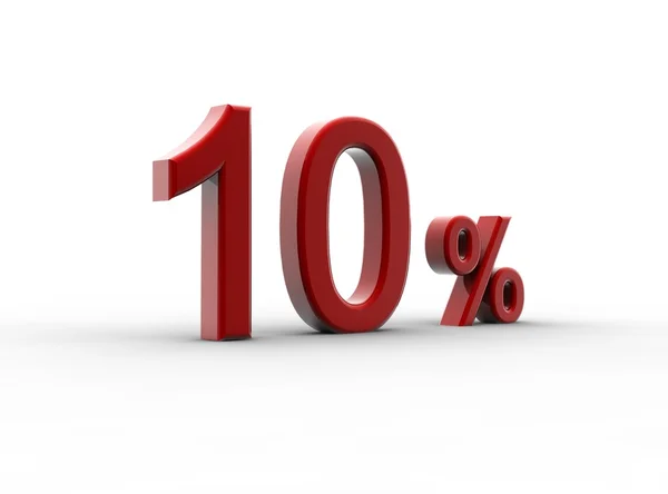 Red 10 percentage — Stock Photo, Image