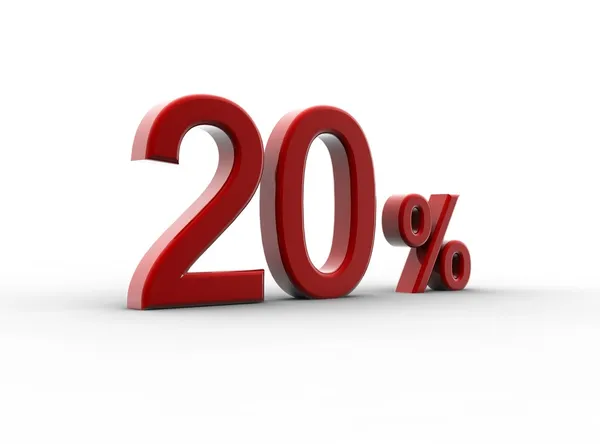 Vermelho 20% — Fotografia de Stock