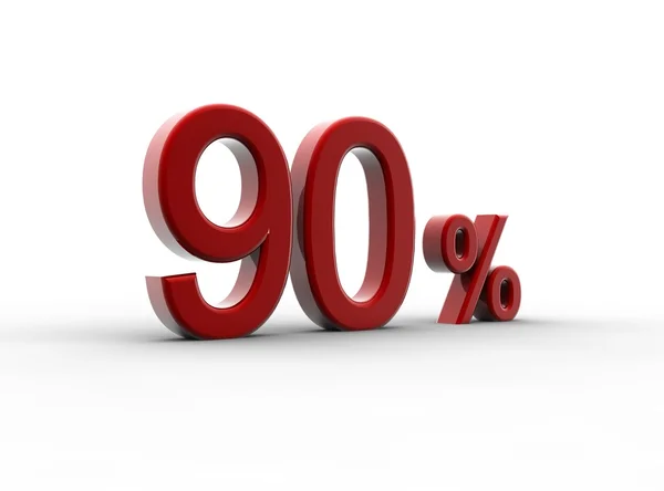 Red 90 percentage — Stock Photo, Image