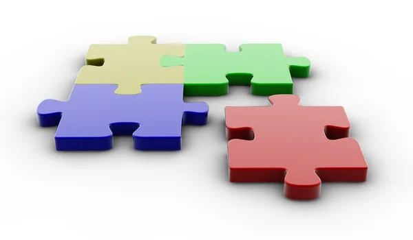 Pezzi puzzle colorati — Foto Stock