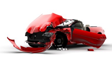 Red car accident clipart