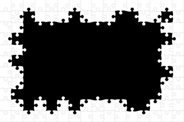 Puzzle bílý rám — Stock fotografie