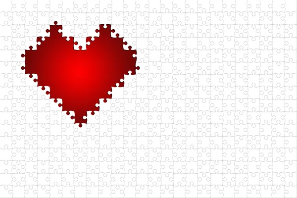 Puzzle czerwony serca — Zdjęcie stockowe