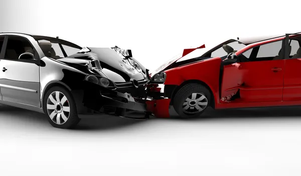 Несчастный случай с двумя автомобилями — стоковое фото