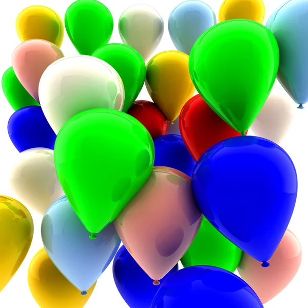 Många färgade ballonger — Stockfoto