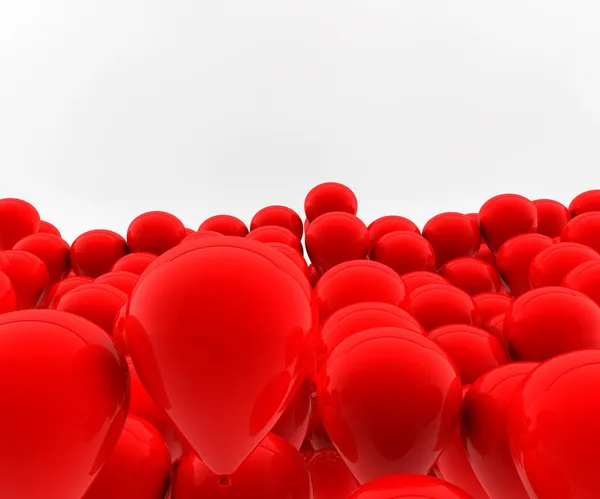 Wiele czerwone balony — Zdjęcie stockowe