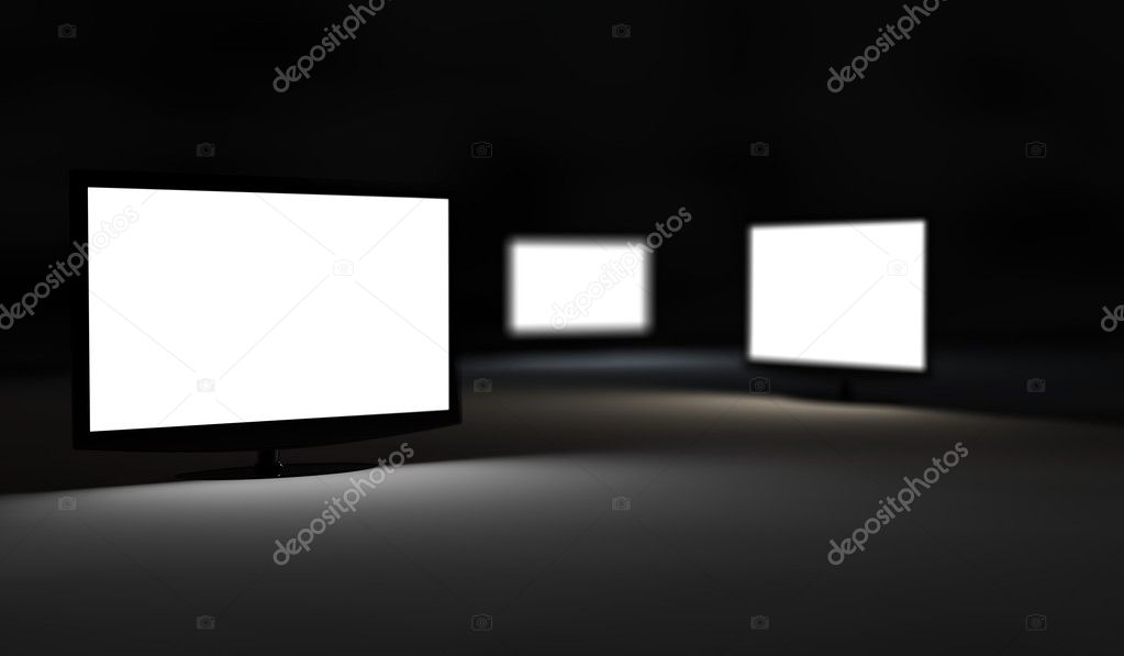 Three TV monitor