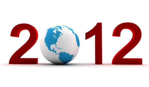 2012 Red Text Earth — Stock Photo, Image
