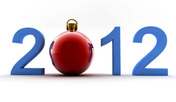2012 Blue Text Ball Decoration — Stock Photo, Image
