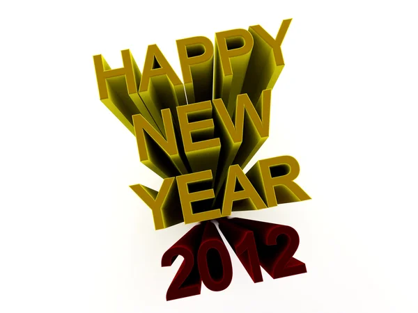 2012 Red Text Yellow Happy New Year — Stock Photo, Image