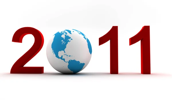 2011 Red Text Earth — Stock Photo, Image