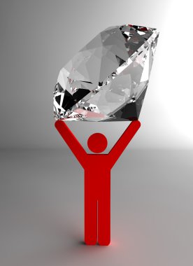 Diamond and red man clipart