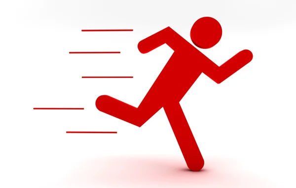 Красный человек бежит — стоковое фото