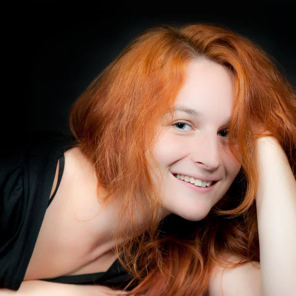 Portrait of a young beautiful redhead woman — Stock Photo, Image